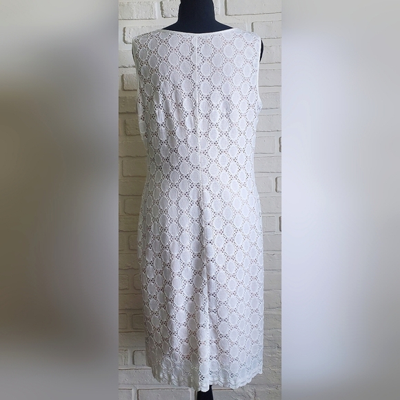 Ronni Nicole Lace Keyhole Sleeveless Sheath Dress Ivory White Summer Size 12 - Picture 6 of 12